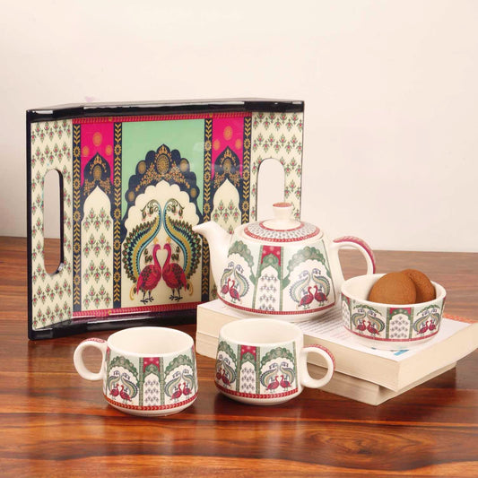 Sukoon Tea Set Peacock - Set of 5