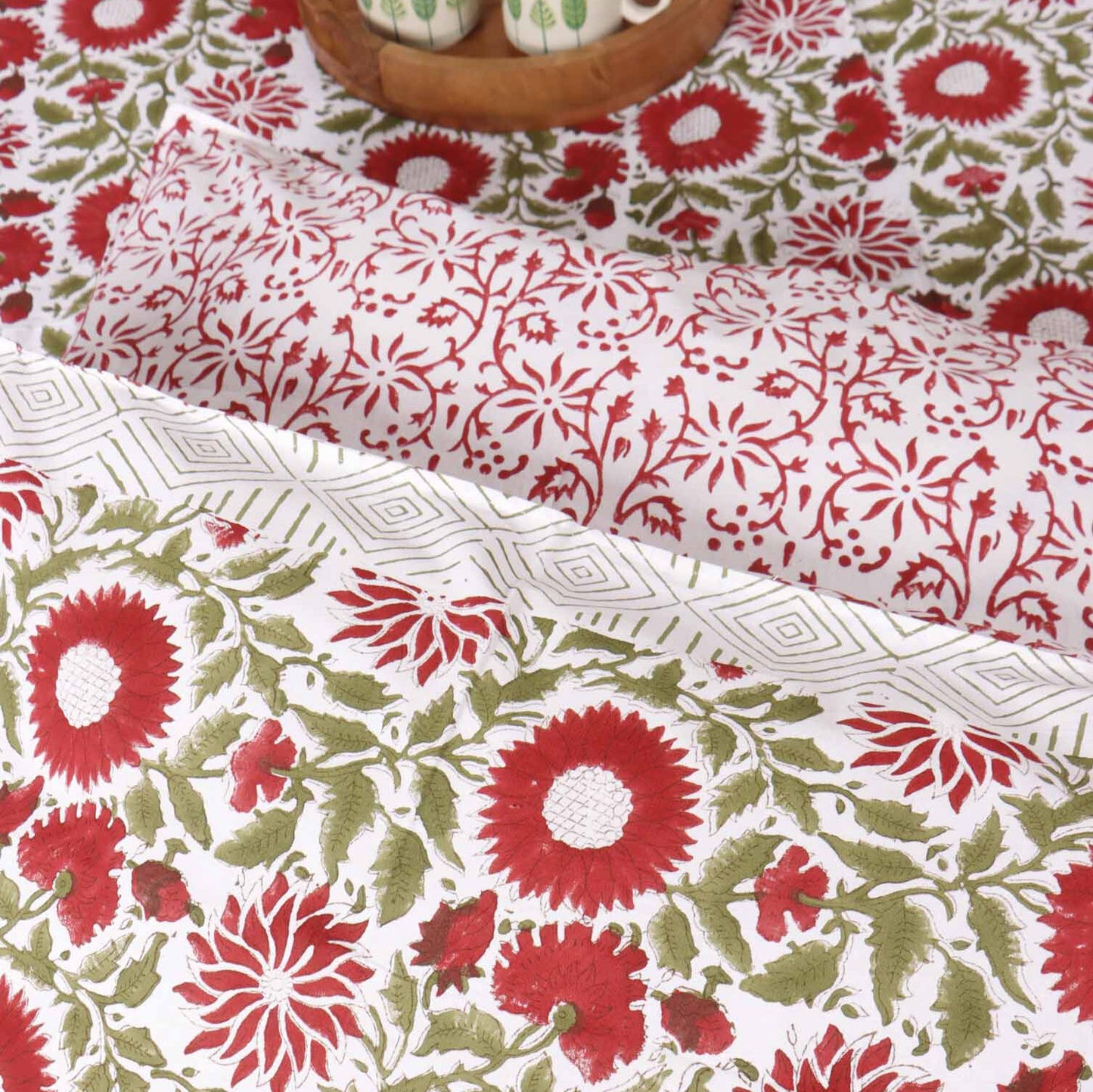 Amar Bel - Hand block Bedsheet (108x108 Inches)