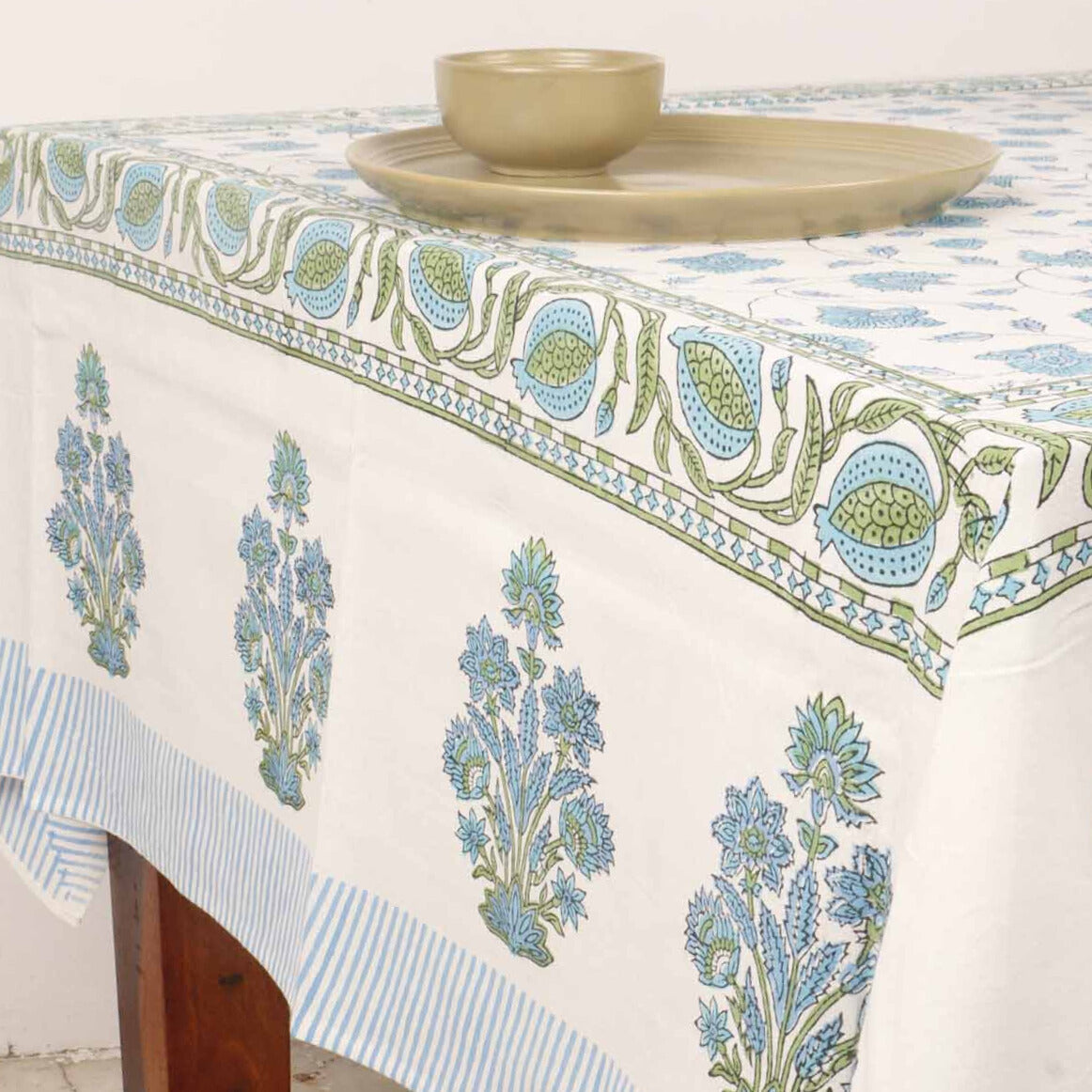 Roshni  Hand Block Six seater Dining Table Cover