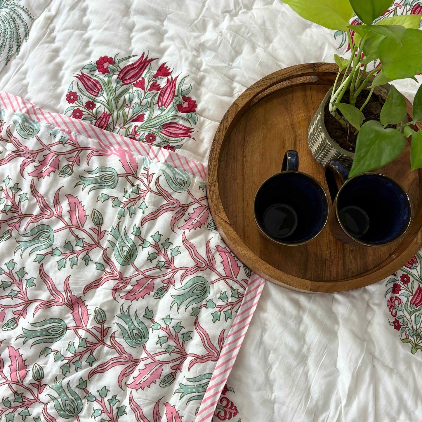 Ananta Pink- Double Bed Razai/ Comforter