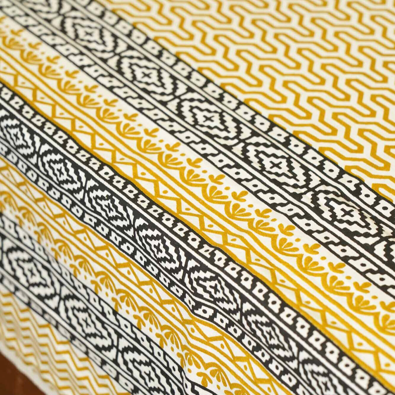 Maze - Mustard – Flat I Fitted Bedsheet (90x108 Inches)