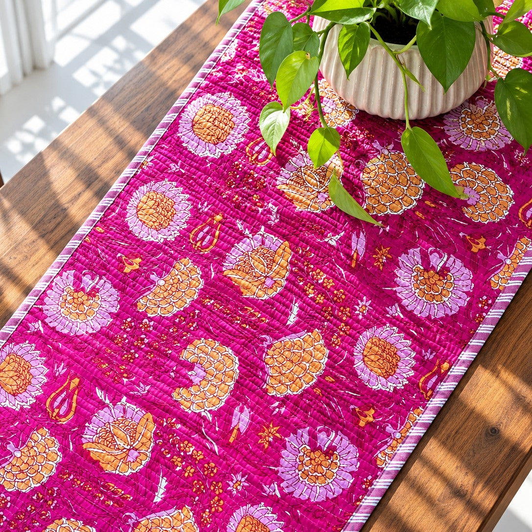 Gulab Jal - Quilted Table Runner