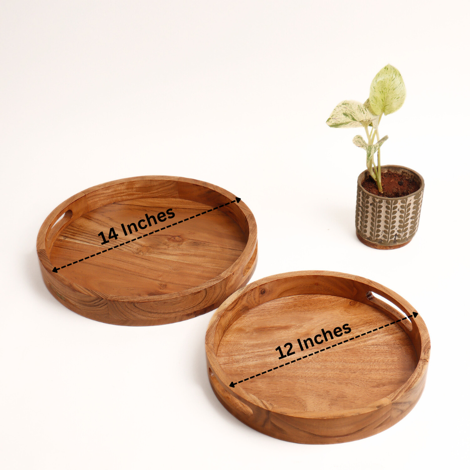 Circular Tray - Acacia Wood