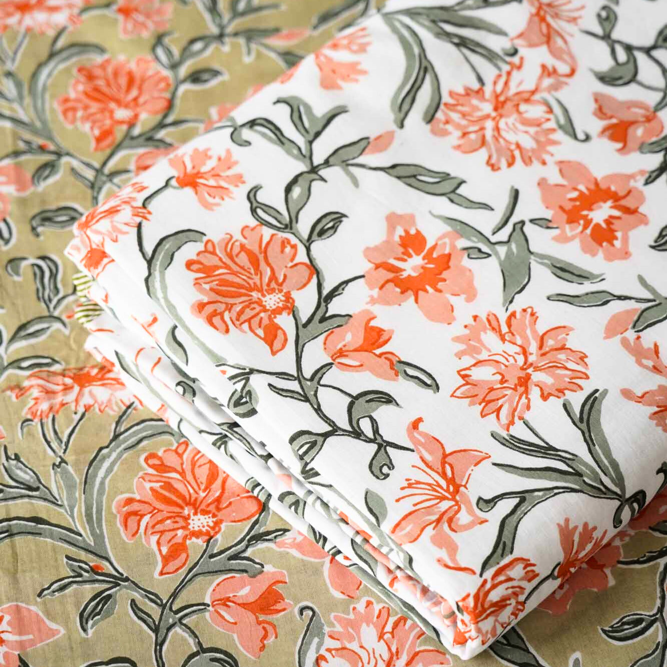 Pair of Single Bed Reversible Mul Dohar - Piku