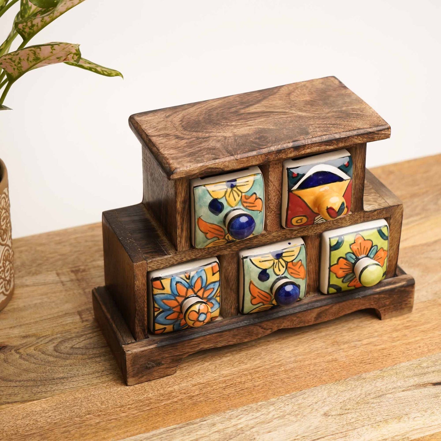 Handpainted Ceramic Drawers - Set of 5