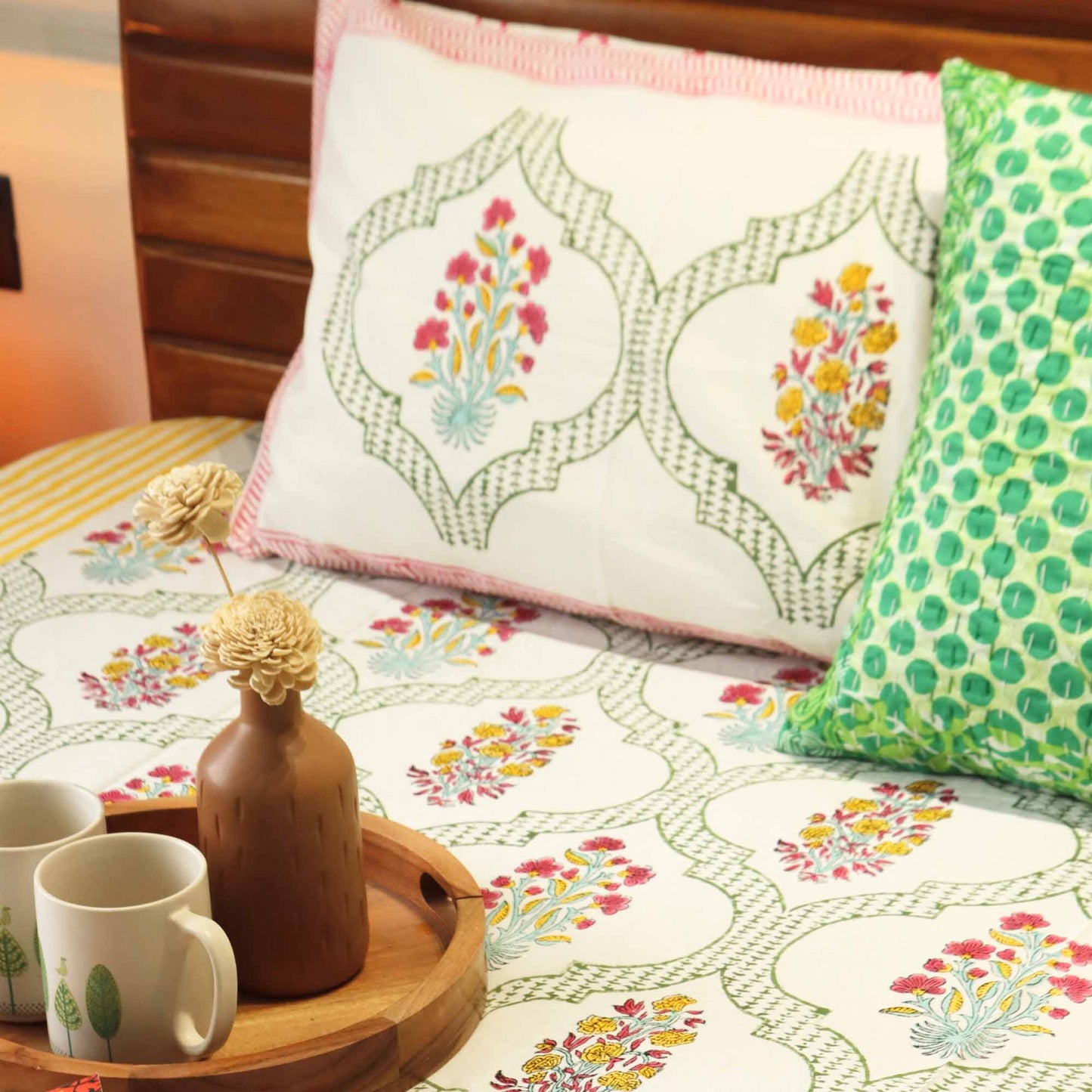 Sanwariya - Hand Block Printed Bedsheet (100 x108)