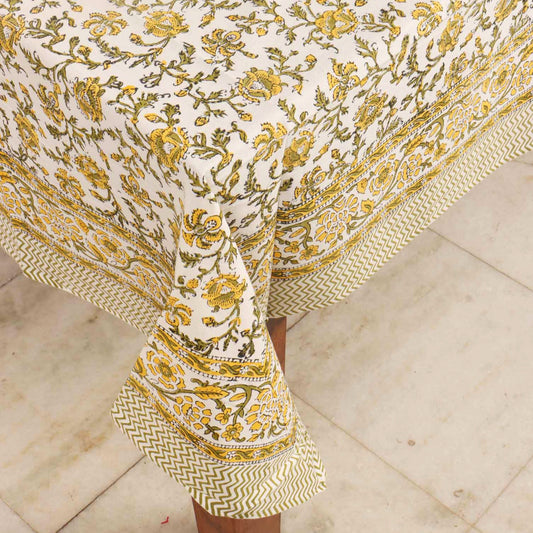 Haridra Hand Block Printed Center Table Cover