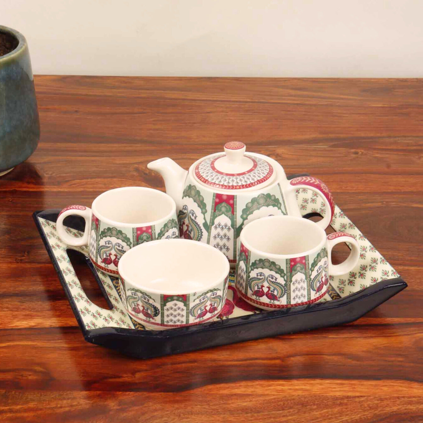 Sukoon Tea Set Peacock - Set of 5