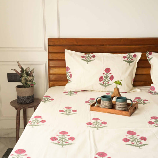 Gulbahar - Flat I Fitted Bedsheet (108x108 Inches)