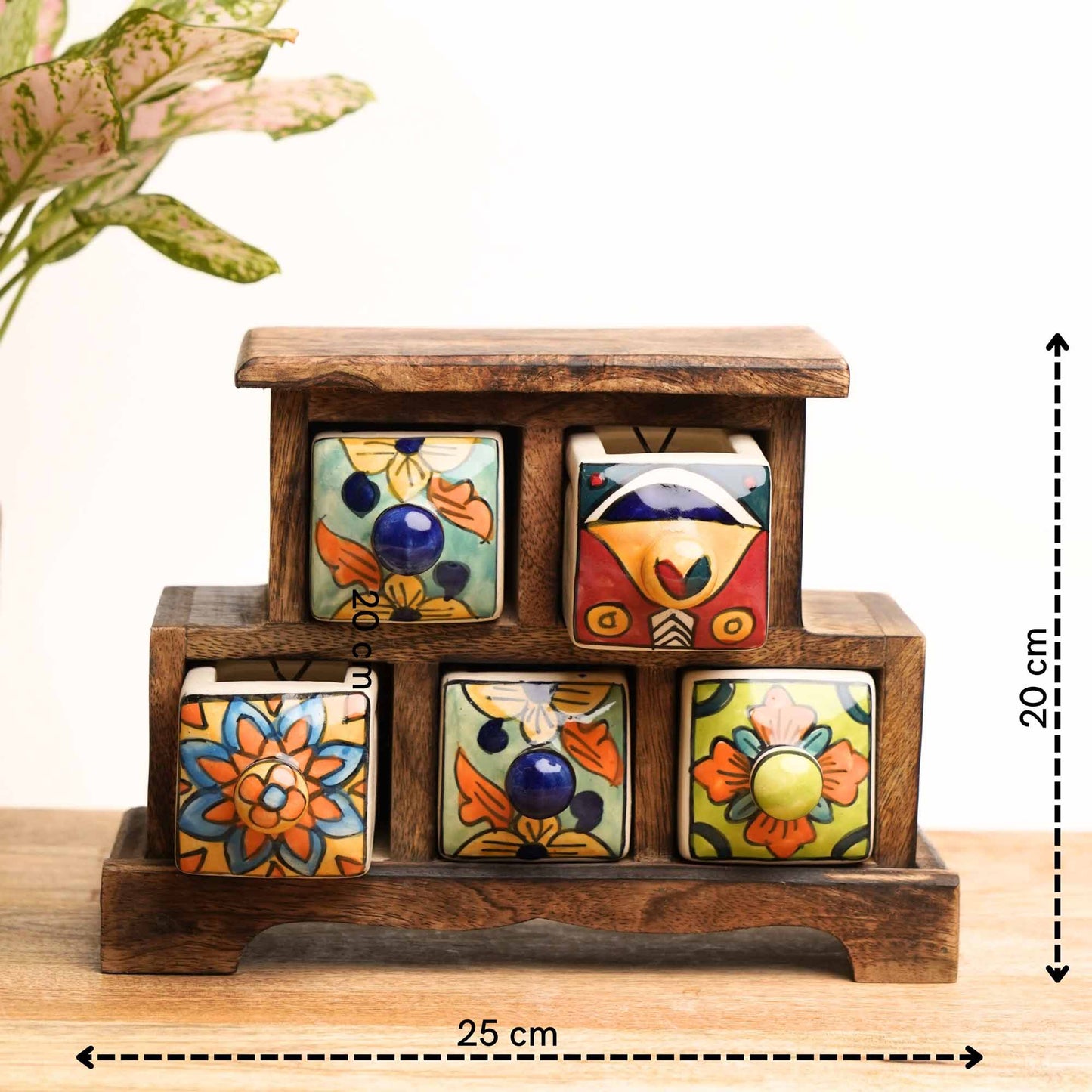 Handpainted Ceramic Drawers - Set of 5
