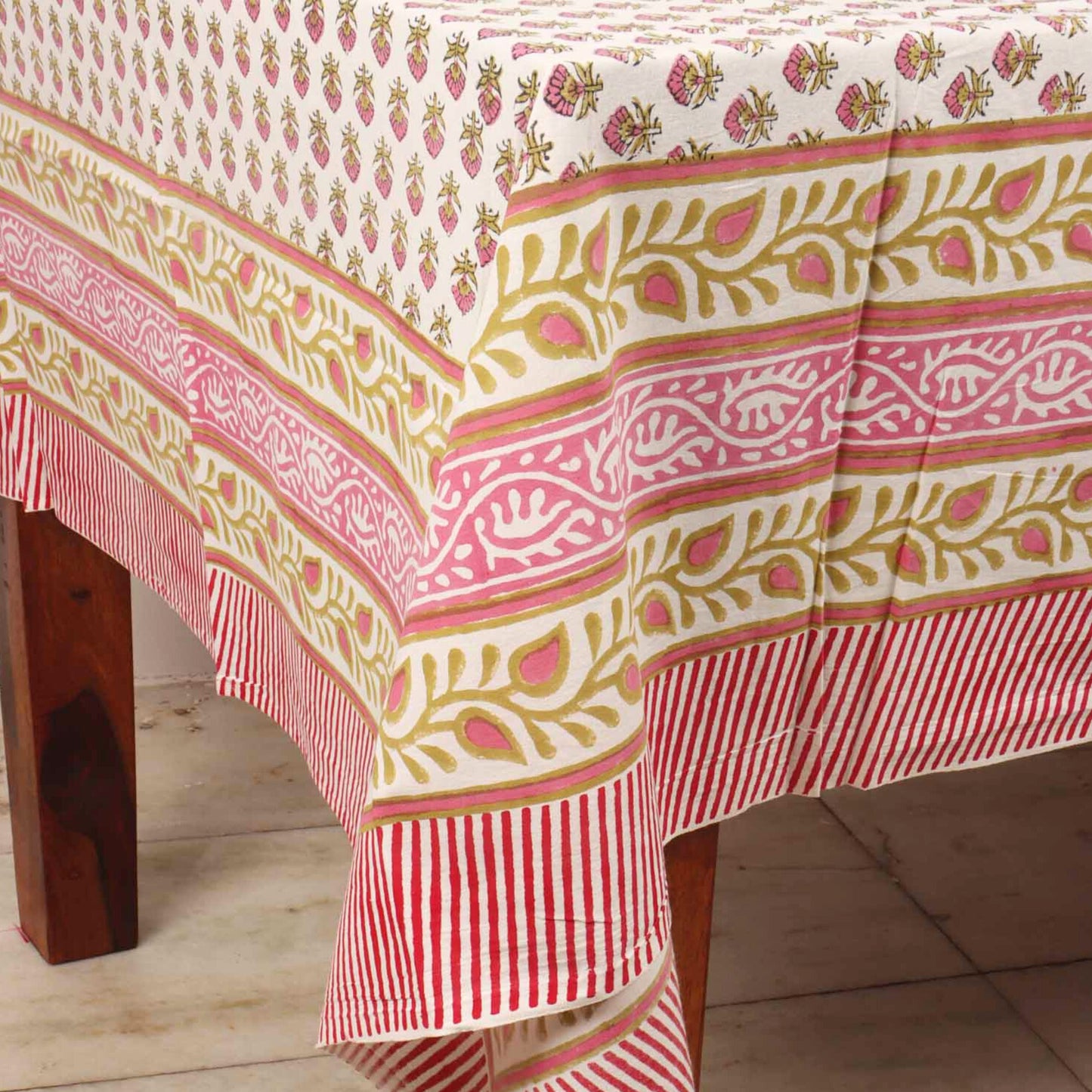 Komal  Hand Block Six seater Dining Table Cover