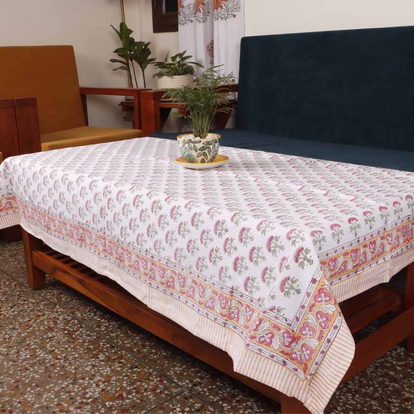 Pankhudi - Hand Block Printed Center Table Cover