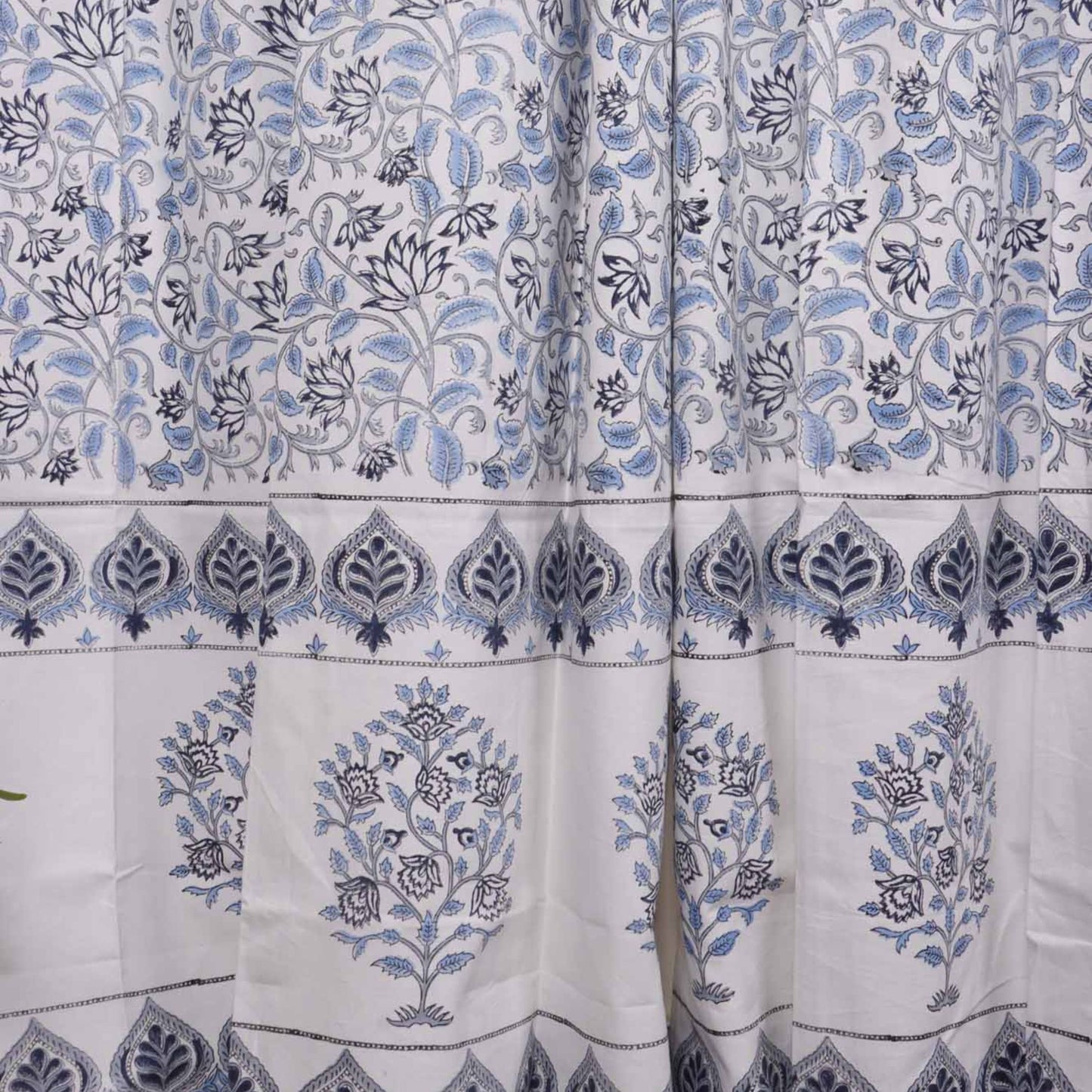 Block Print Curtain - Neeli Bel