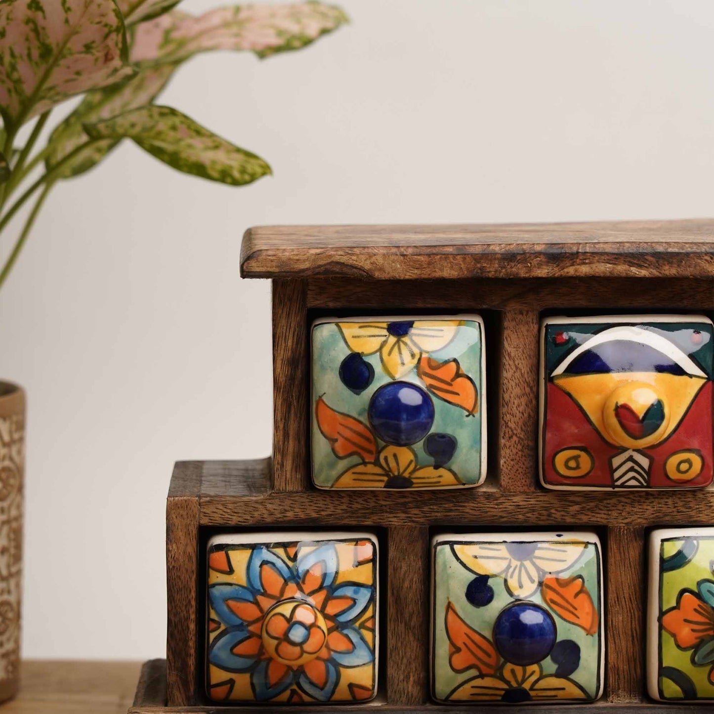 Handpainted Ceramic Drawers - Set of 5