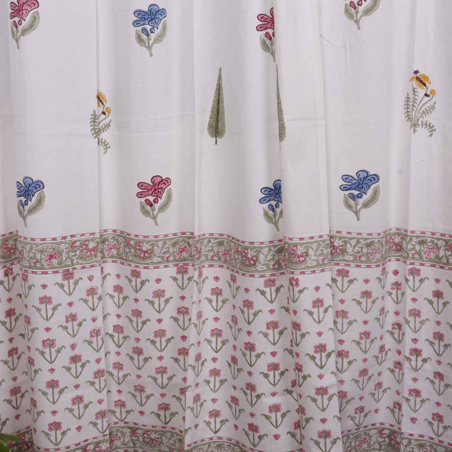 Block Print Curtain - Mughal Garden