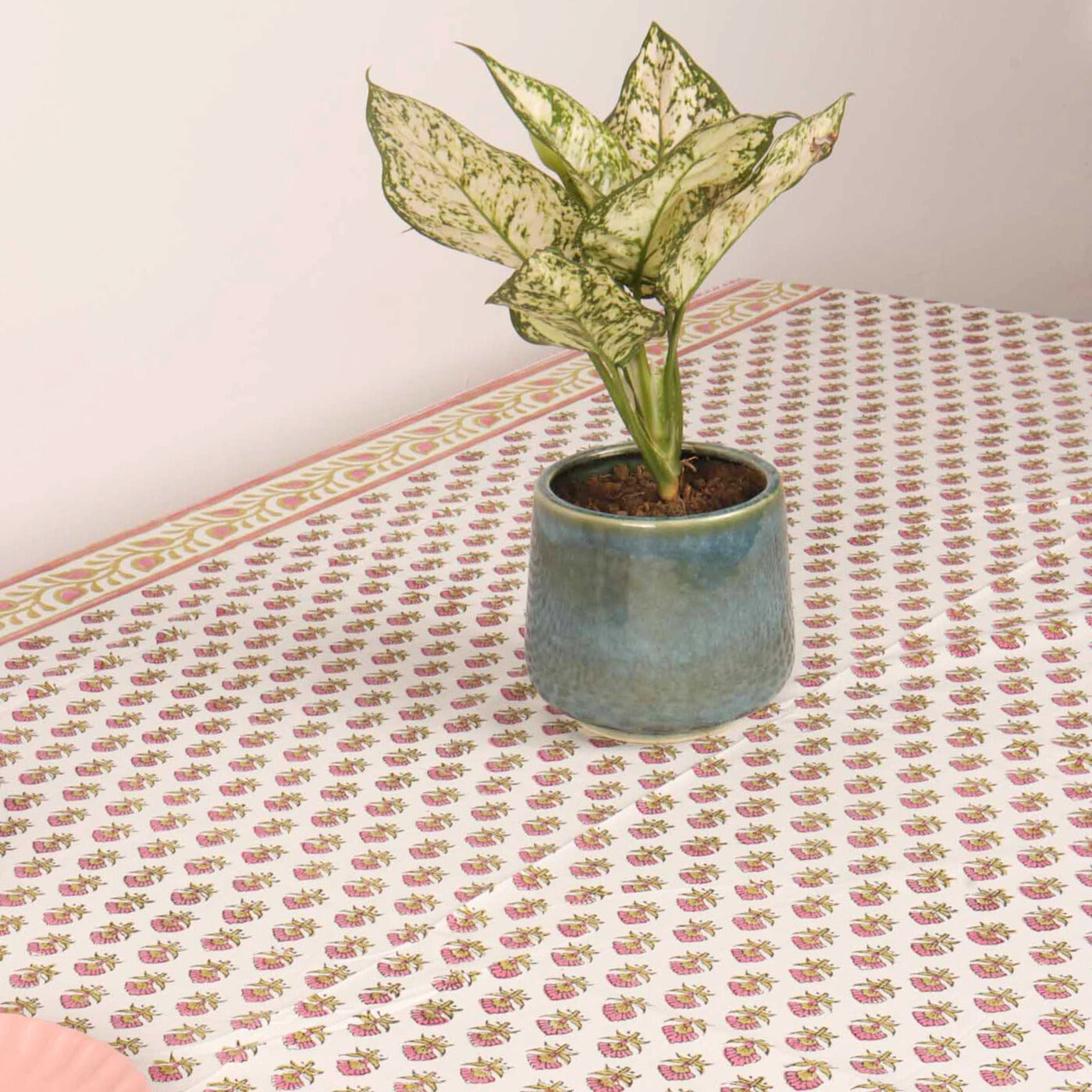 Komal  Hand Block Six seater Dining Table Cover