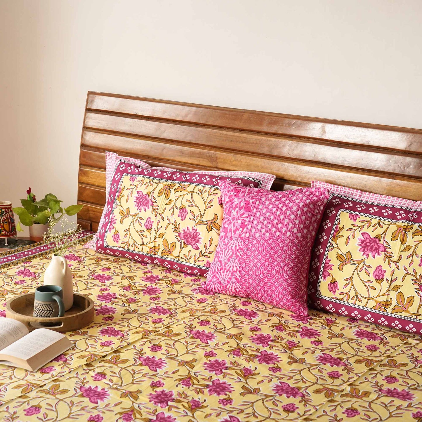 Baagh Yellow – Flat I Fitted Bedsheet (90×108)