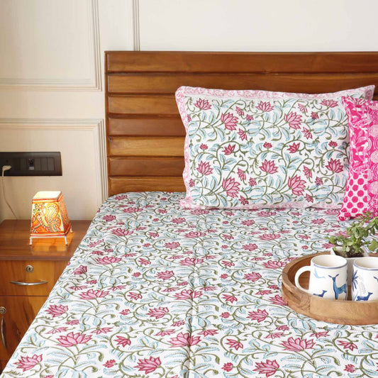 Pakeezah - Hand block Bedsheet (108x108 Inches and 100x108)