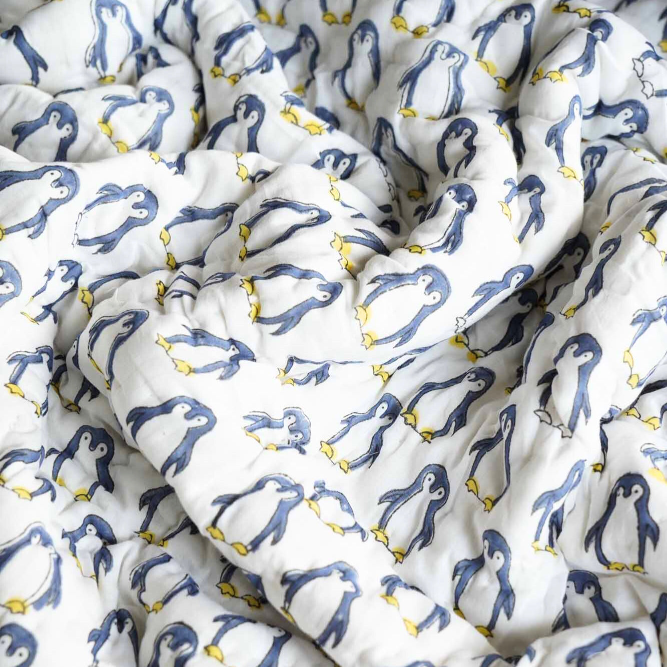 Blue Penguin - Handblock Razai I Quilt