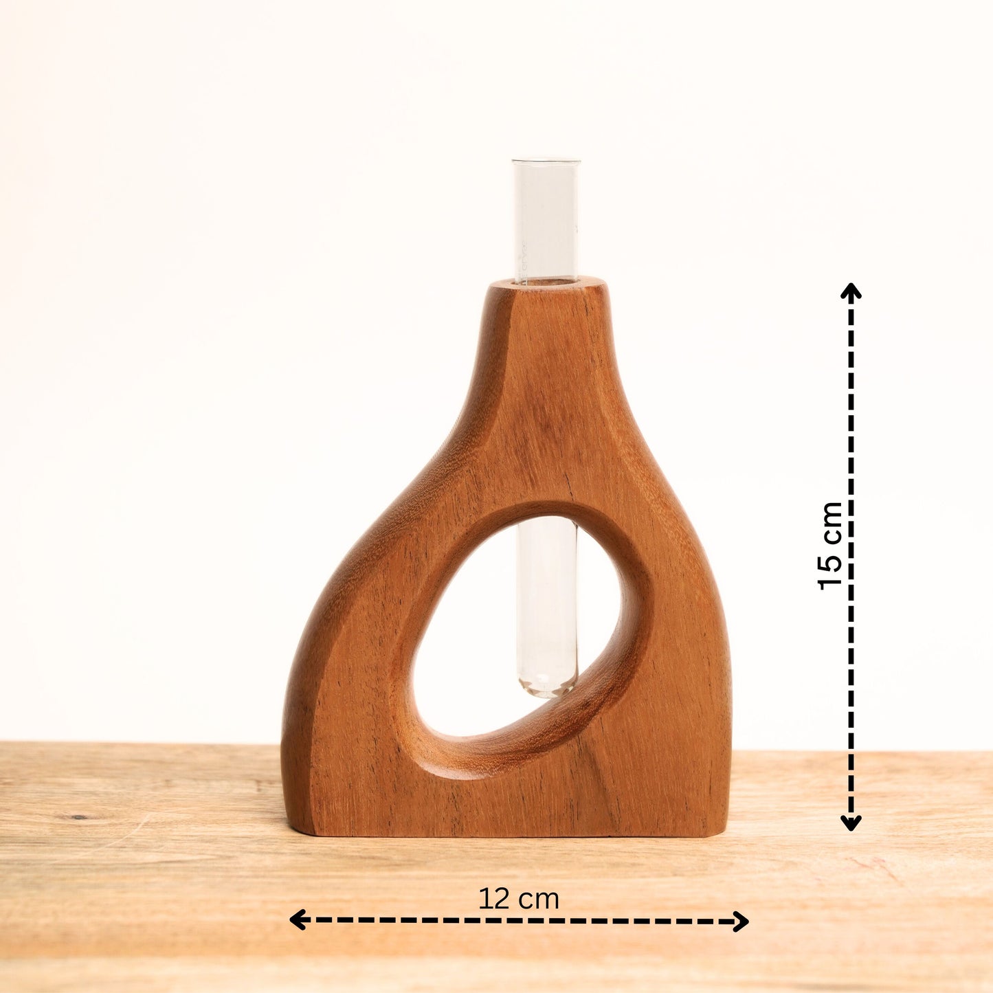 Acacia Wood Vases - Set of 2 - Triangles