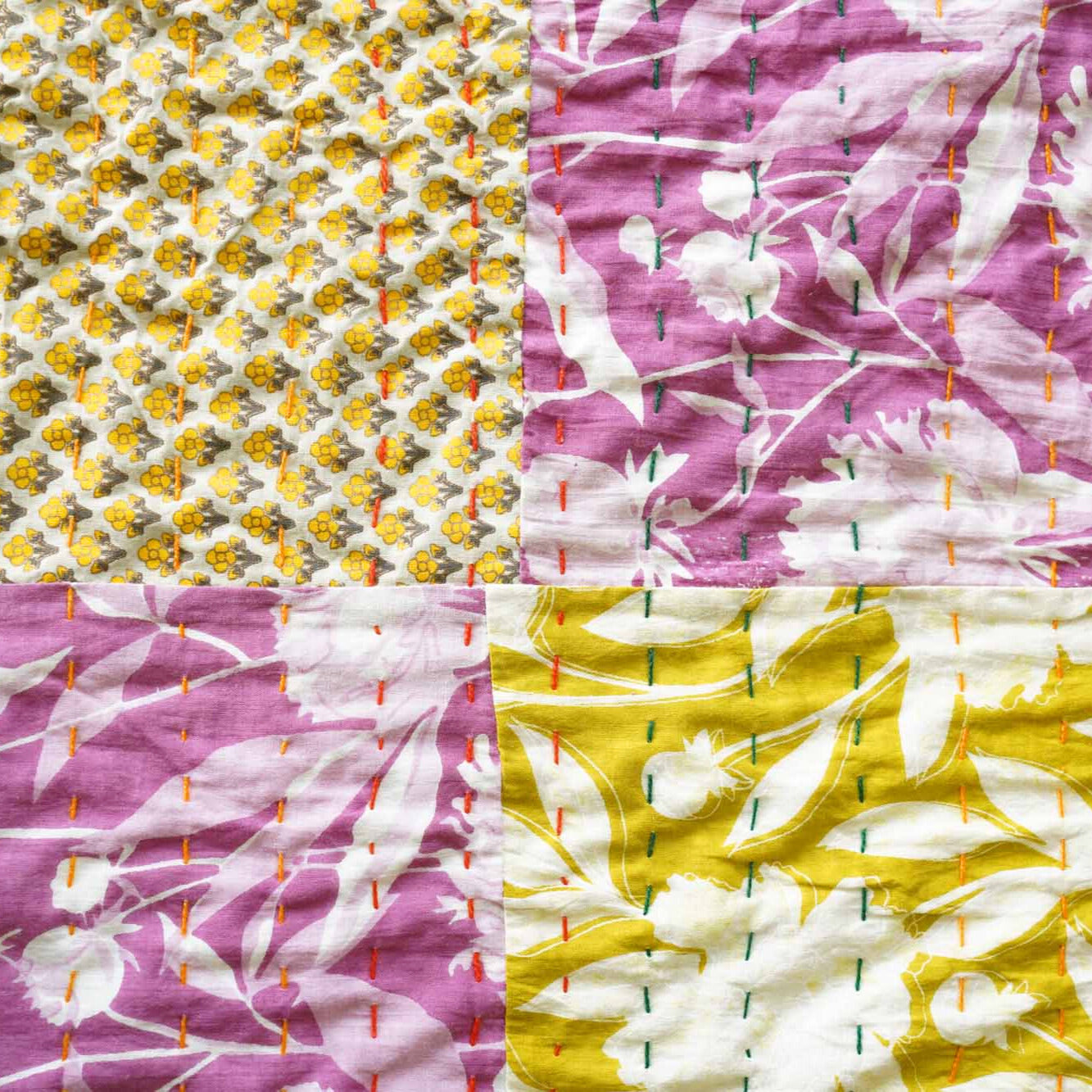 Rangeela -  Patchwork Kantha Stitch Bedcover