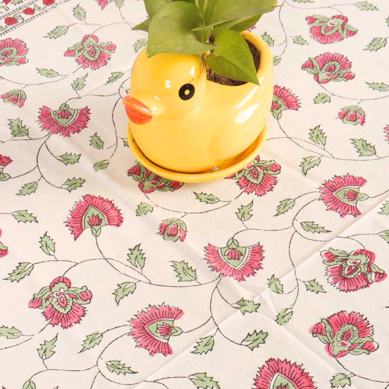 Mallika Mist Hand Block Printed Center Table Cover