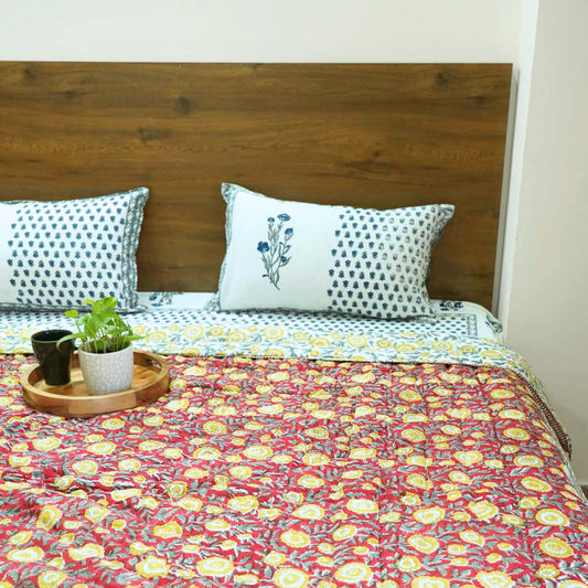 Amaltas - Handblock Razai I Comforter