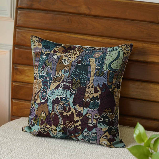 Cats Jacquard Cushion Cover
