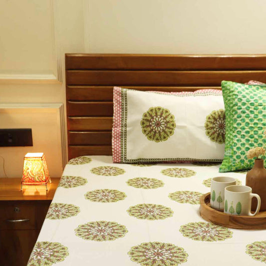 Rangoli - Flat I Fitted Bedsheet (100x108 Inches)