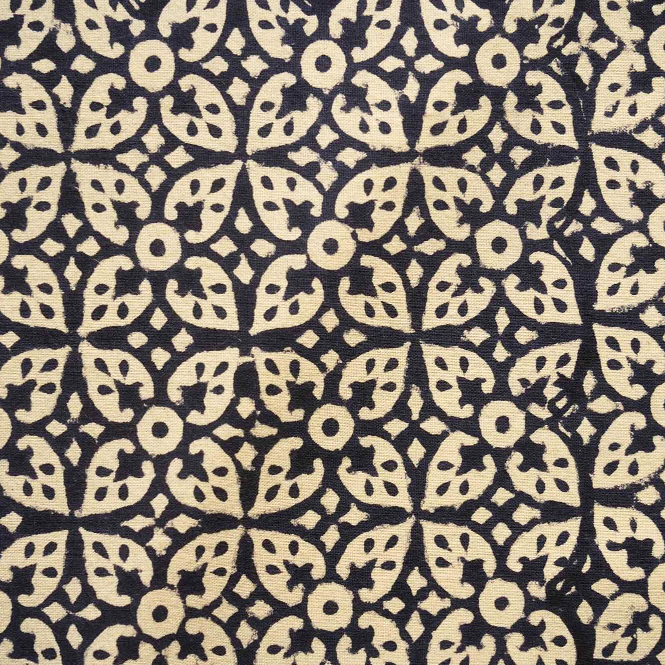 Hand Block Kalamkari Black Bedsheet (90x108 Inches)
