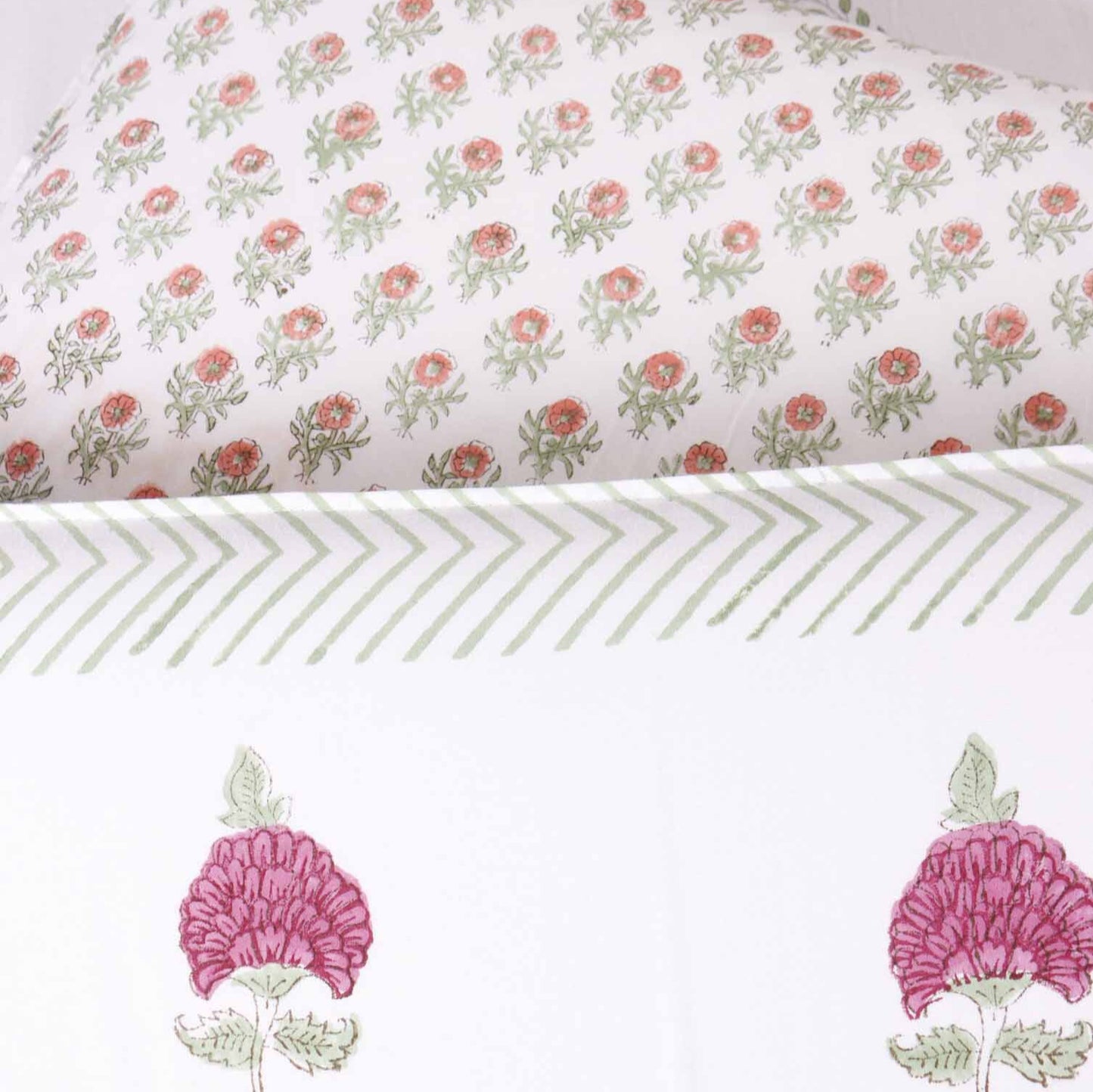 Rasbhari - Hand block Bedsheet (108x108 Inches)