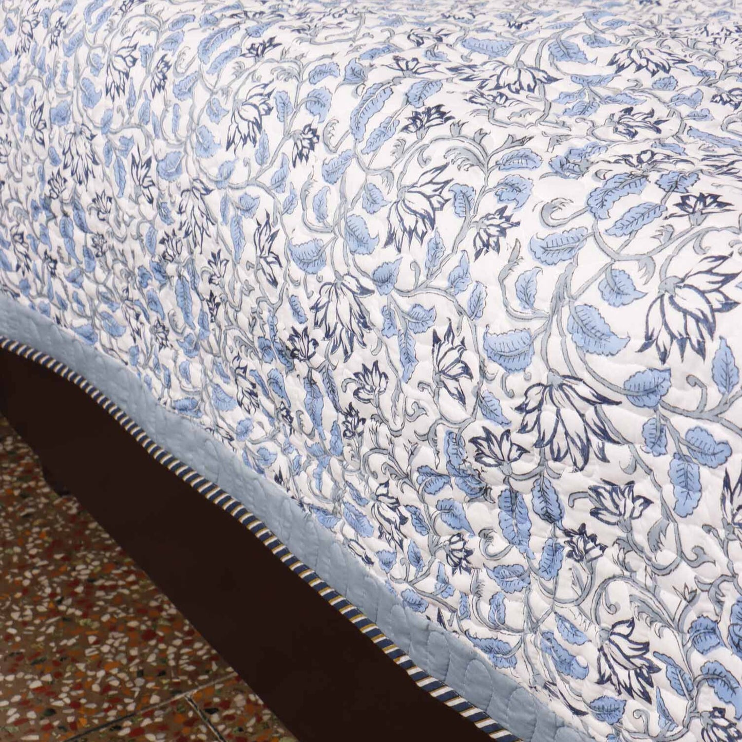 Nirmal - Quilted and Reversible Handblock Bedcover I Comforter