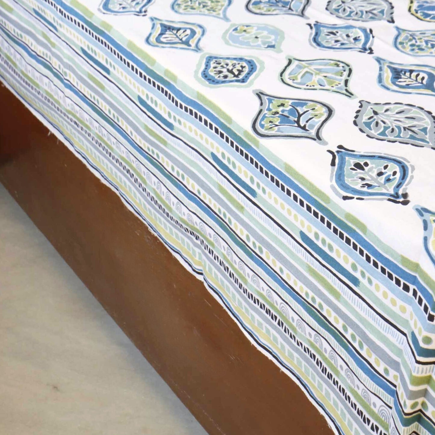 Candy Blue - Flat I Fitted Bedsheet (108x108 Inches)