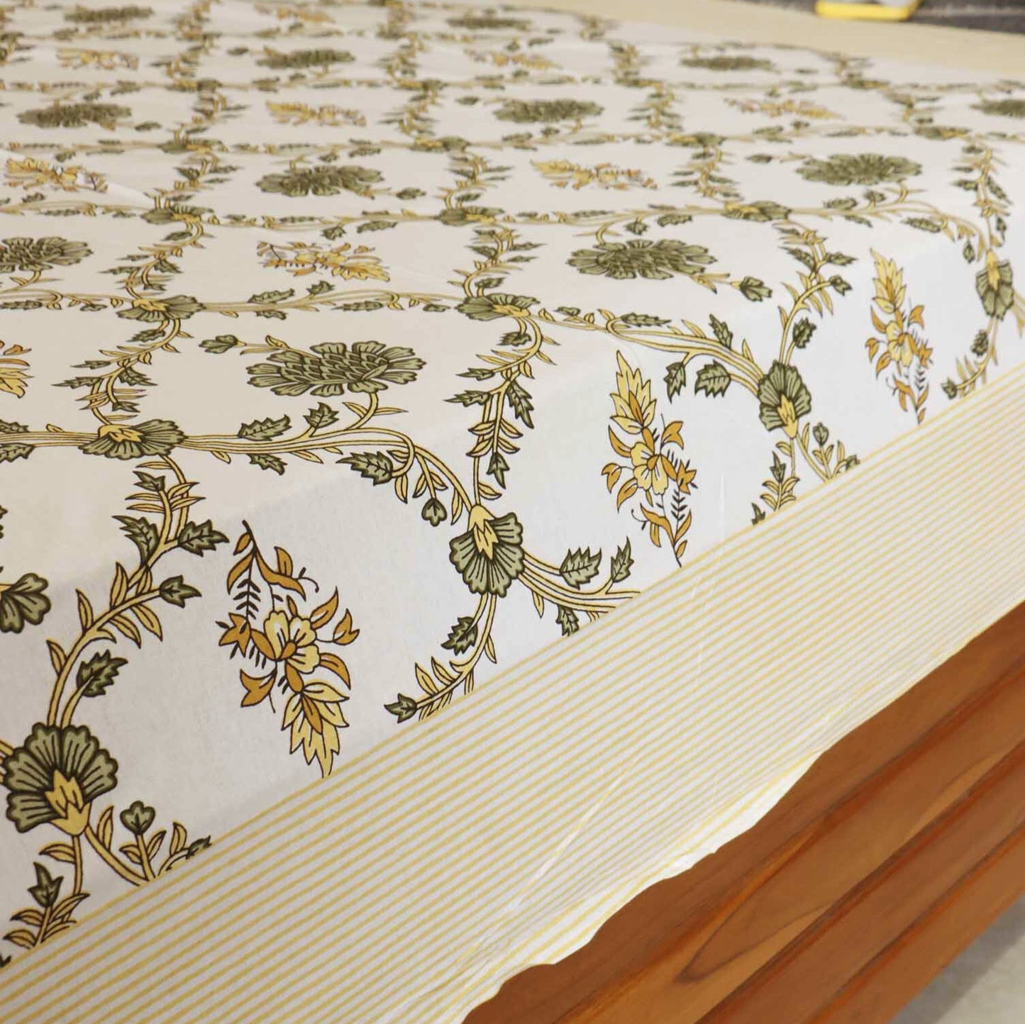 Khushamadeed Yellow - Single Bed Bedsheet (60x90 Inches)