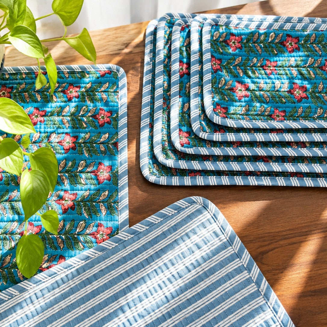 Anarkali - Quilted Table Runner and 6 Mats