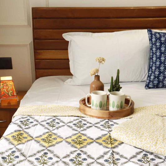 Pair of Single Bed Reversible Mul Dohar – Padmini