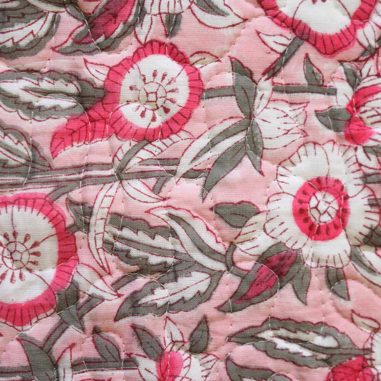 Mallika - Quilted and Reversible Handblock Bedcover I Comforter