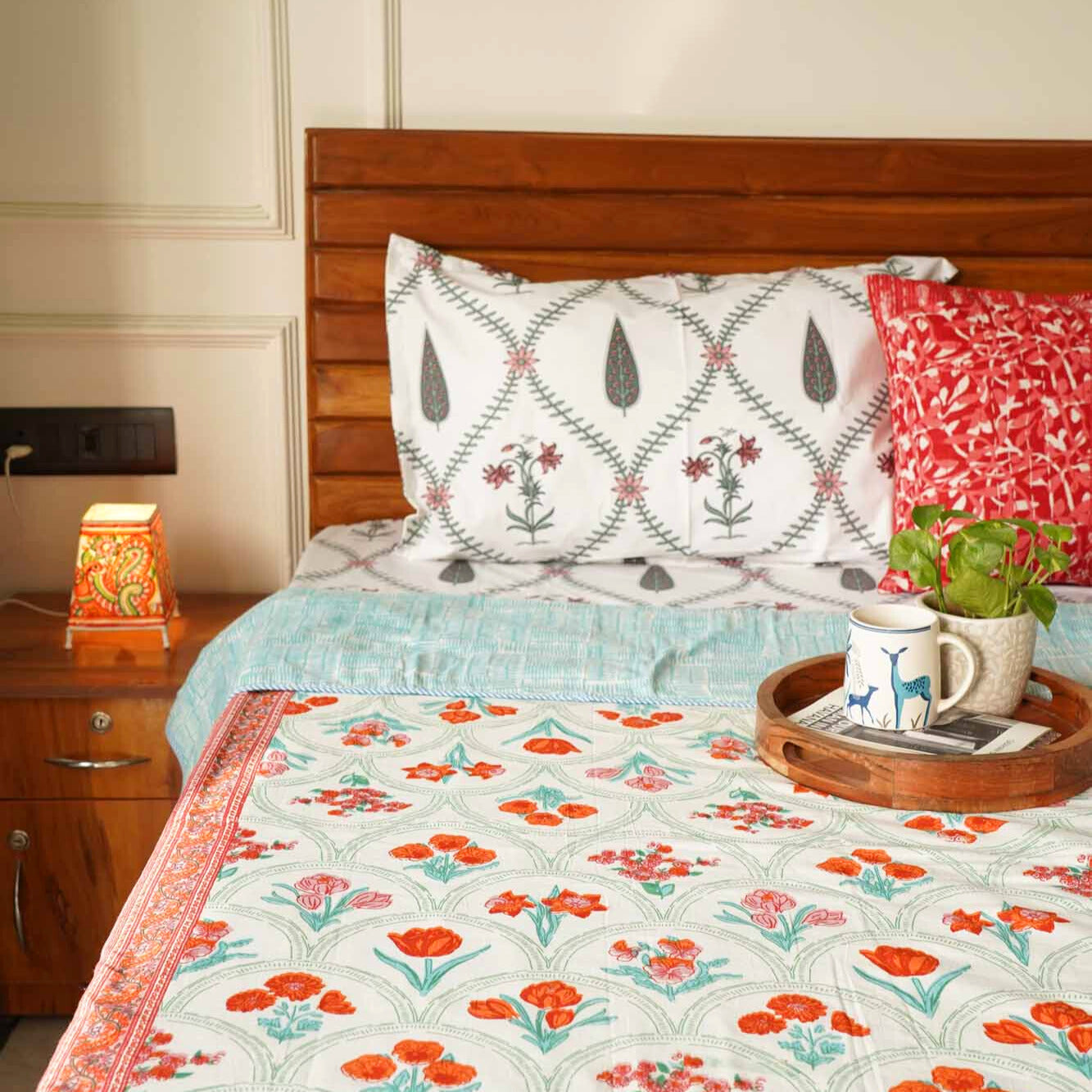 Double Bed Reversible Mul Dohar – Ambarsariya Red