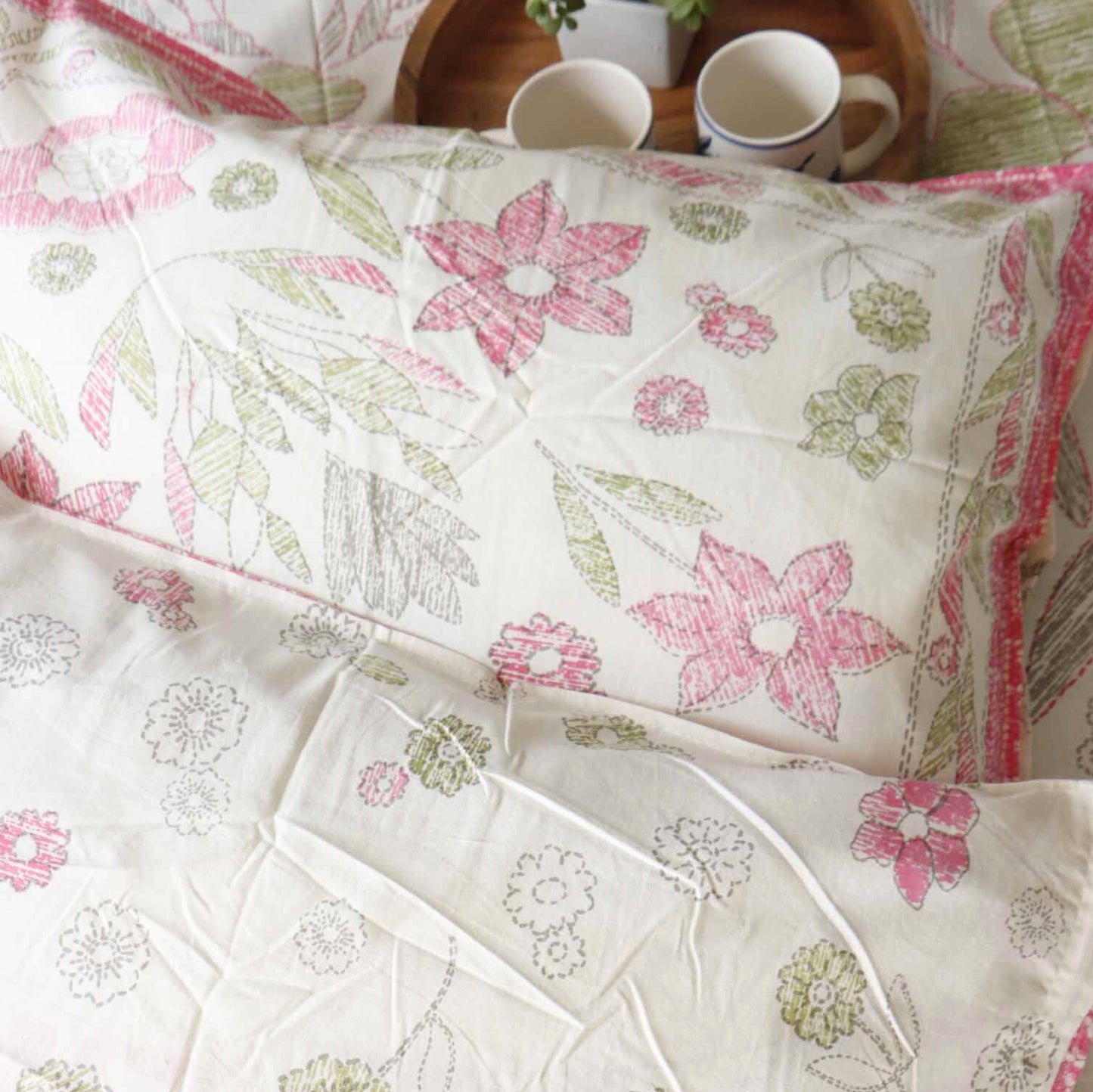 Crayons Pink - Flat I Fitted Bedsheet (108x108 Inches)