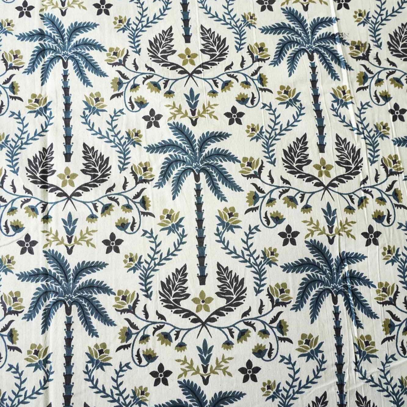 Khajoor - Blue - Flat I Fitted Bedsheet (108x108 Inches)