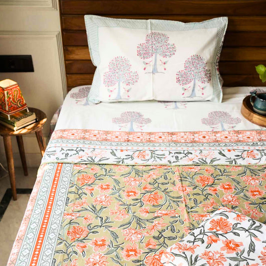 Pair of Single Bed Reversible Mul Dohar - Piku