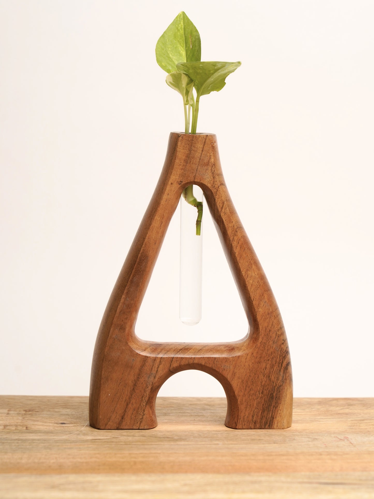 Acacia Wood Vases - Set of 2 - Triangle & Drop
