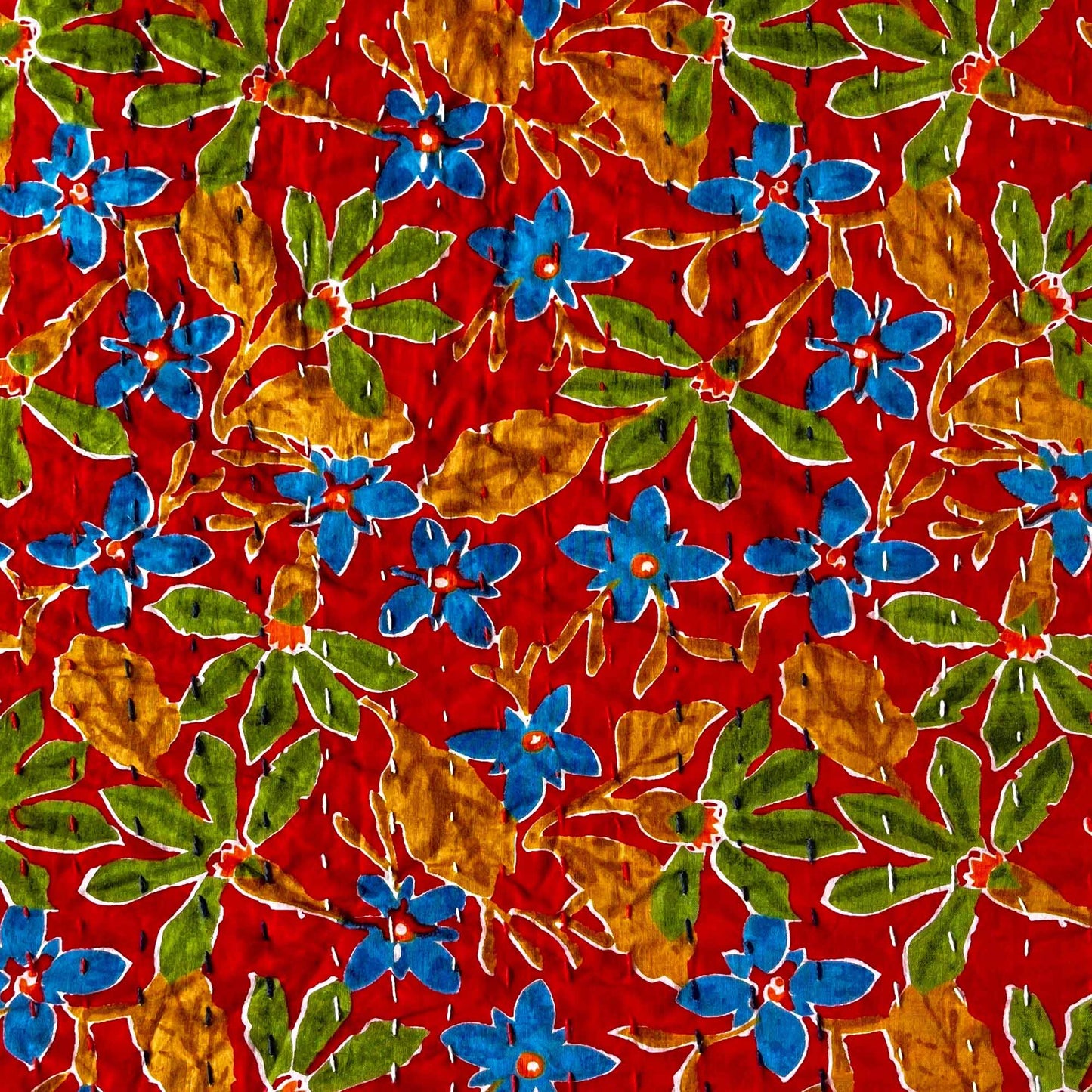 Laal - Kantha Stitch Bedcover