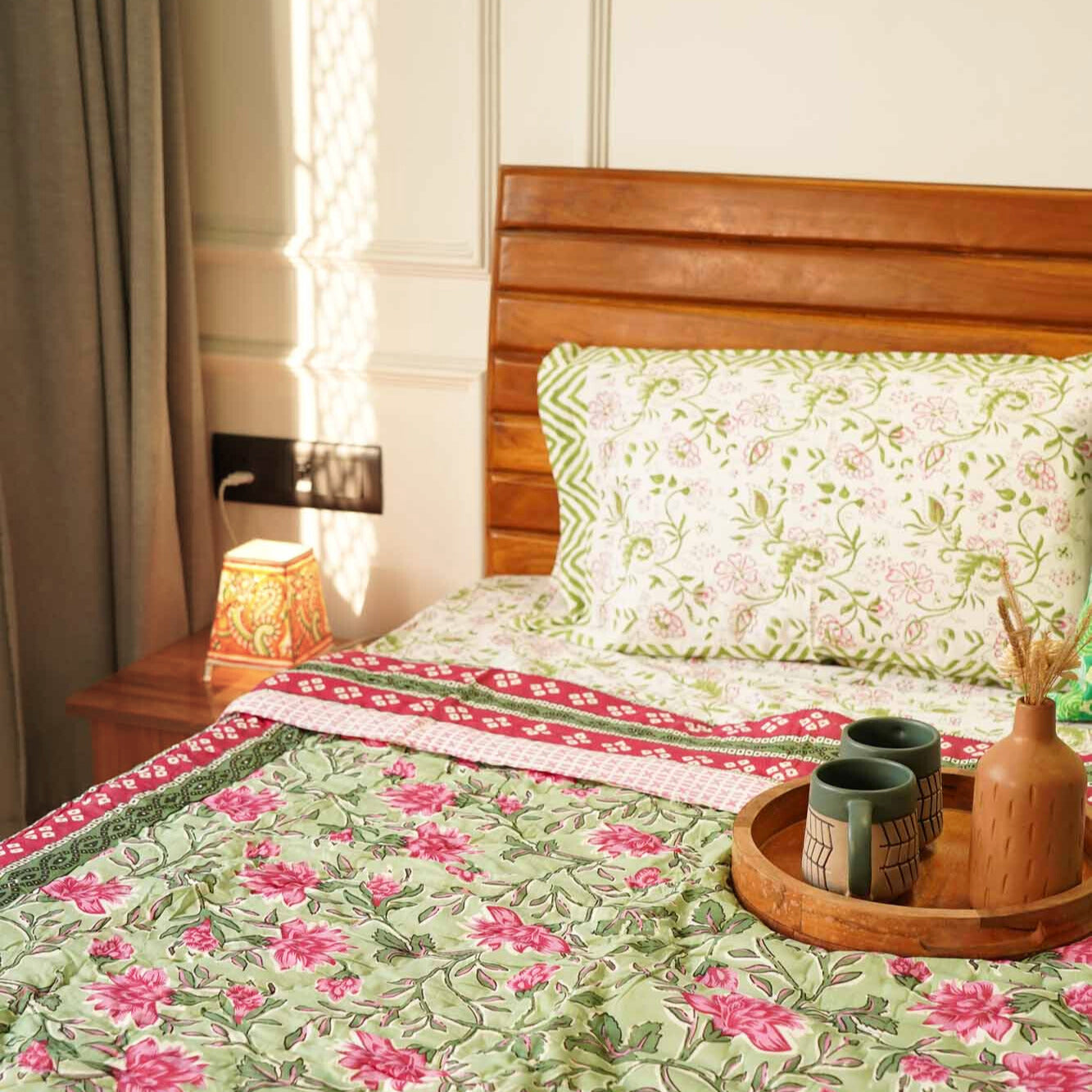 Baagh Green - Razai I Comforter