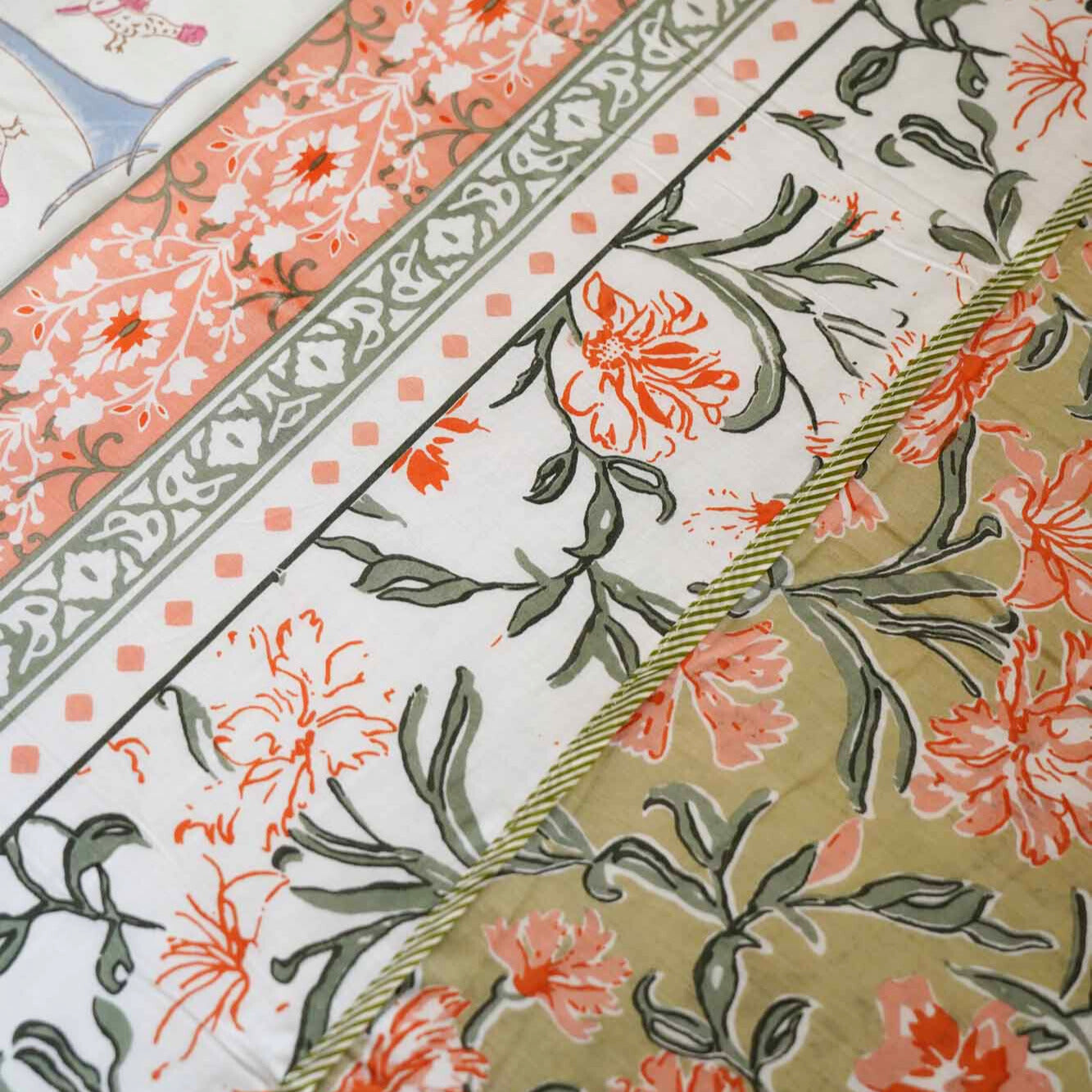 Pair of Single Bed Reversible Mul Dohar - Piku