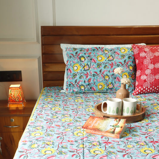 Haryali - Handblock Bedsheet (108 x 108 Inches)