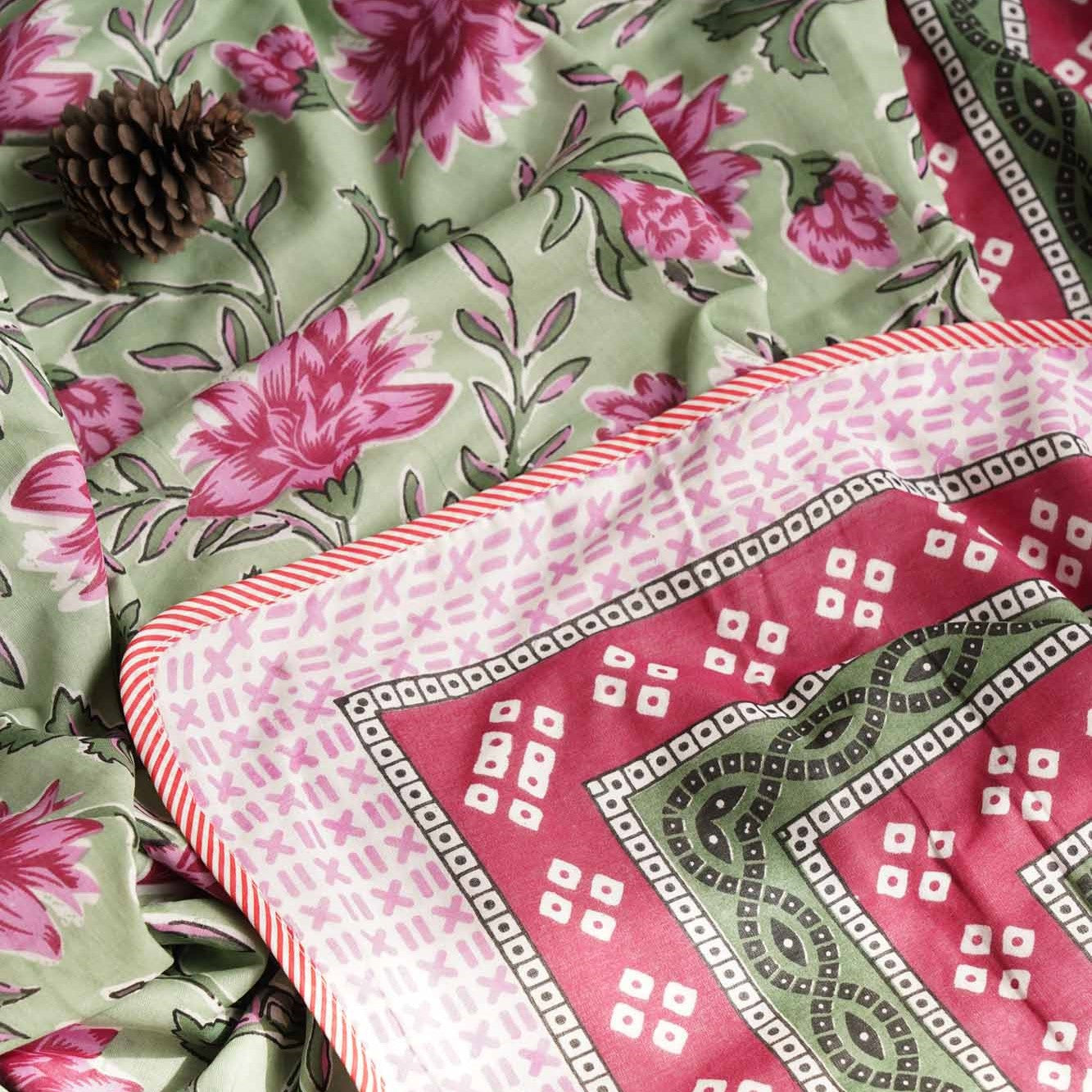 Pair of Single Bed Reversible Mul Dohar – Baagh