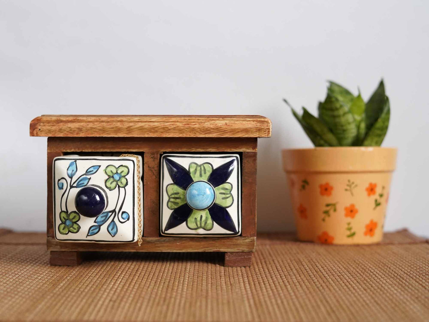 Handpainted Ceramic Drawers - Set of 2