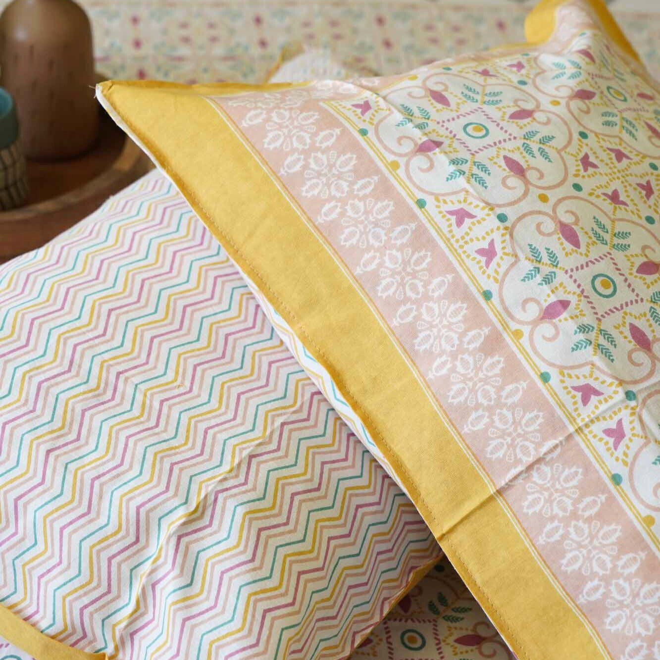 Sanskriti - Flat I Fitted Bedsheet (108x108 Inches)