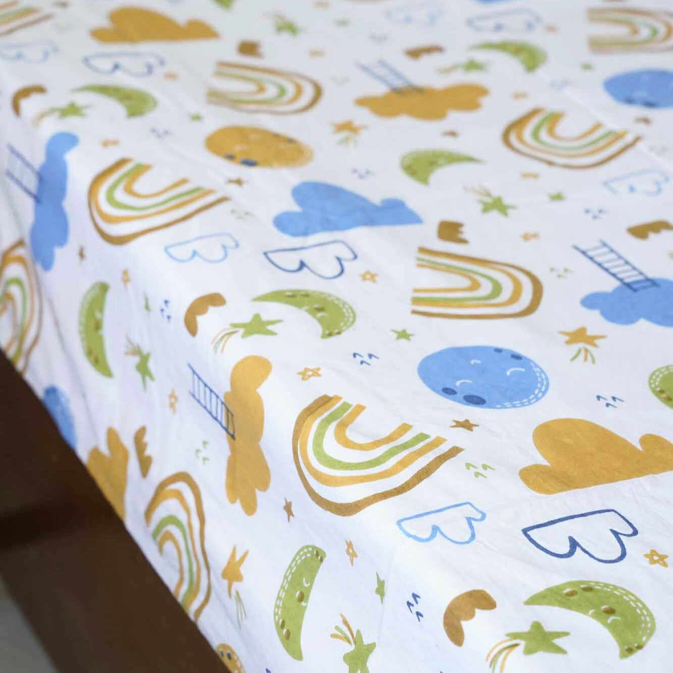 Rainbow - Double Bed Bedsheet 90 x 108 Inches)